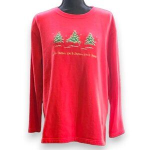 Basic Editions Holiday Long Sleeve "Let it Snow" Sweatshirt in Red